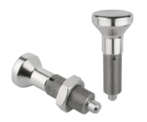 Indexing plungers, stainless steel, without collar