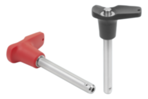 Ball lock pins with plastic L-grip