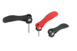 Cam levers with plastic grip and external or internal threads, steel or stainless steel, inch