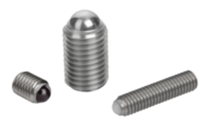 Ball-end thrust screws without head stainless steel with full ball 