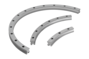Linear guide rails curved
